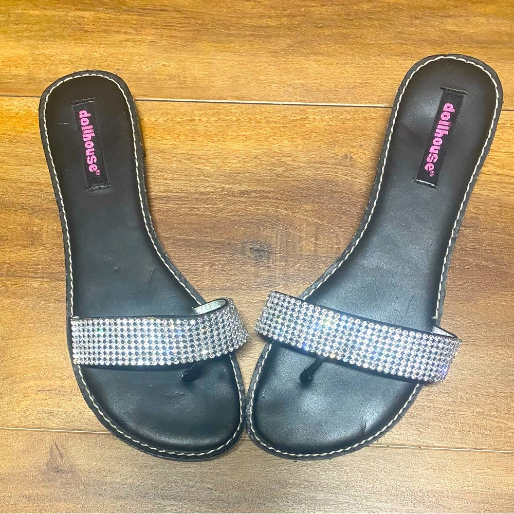 Women’s Dollhouse Rhinestone Sandals Black - Picture 2 of 4
